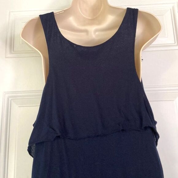 Cynthia Rowley Sleeveless Layered Slimming Dress Navy Blue Womens XL - Picture 3 of 9